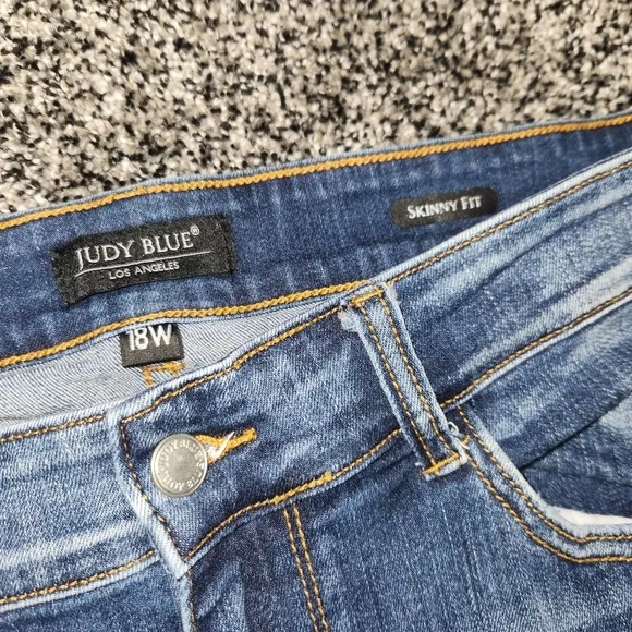 Judy Blue Skinny Fit Jeans Side Slits Women's Size 18W High Rise Clean Cut