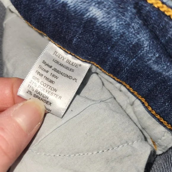 Judy Blue Skinny Fit Jeans Side Slits Women's Size 18W High Rise Clean Cut