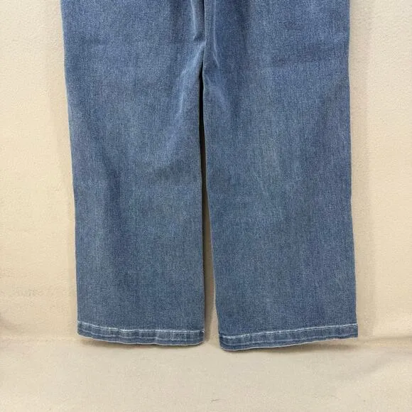 Juicy Couture Jeans Women's 11/30 Blue Lunita Wide Leg Rhinestone Logo 80s