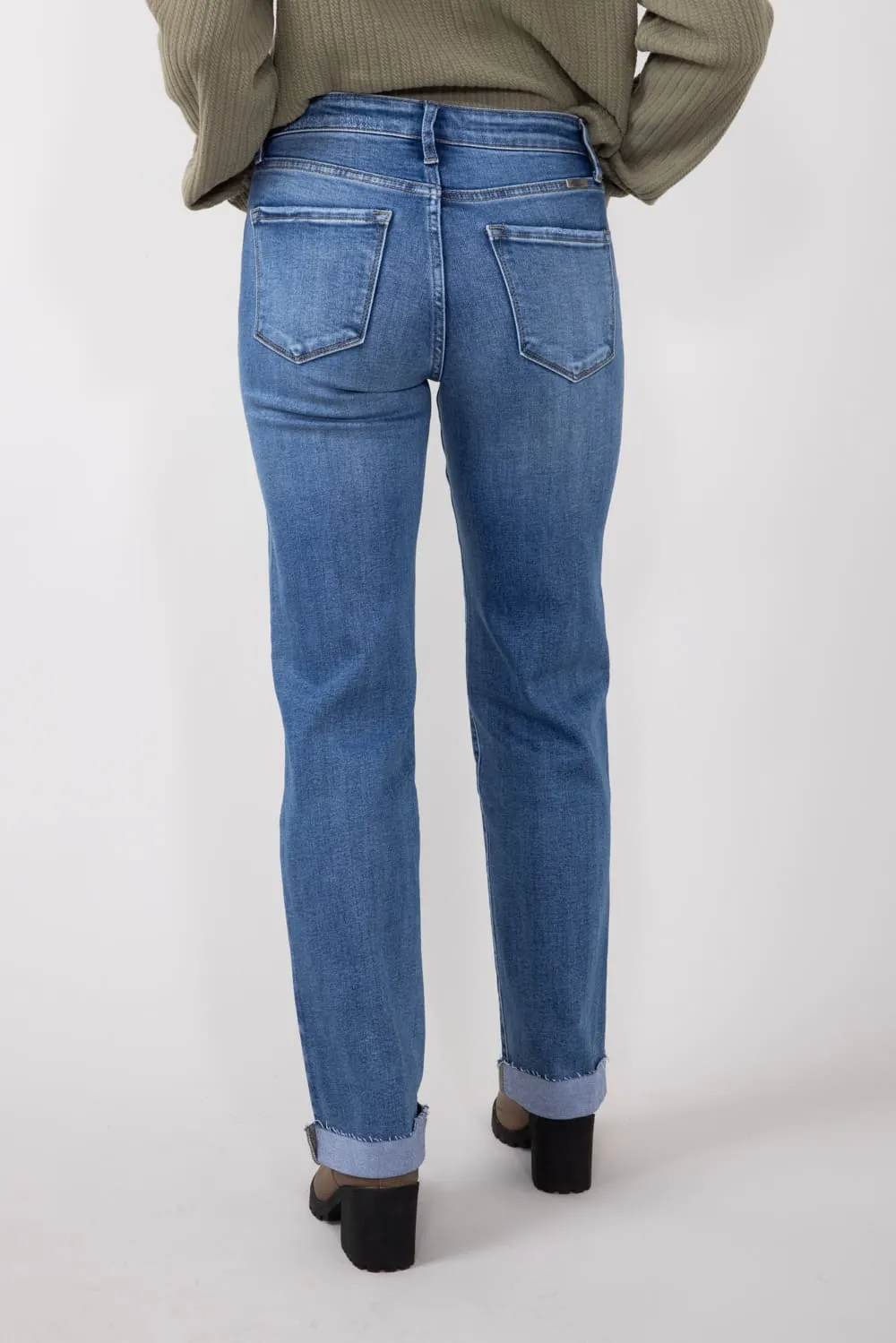 KanCan High Rise Dark Wash Clean Straight Jeans for Women | KC20072D