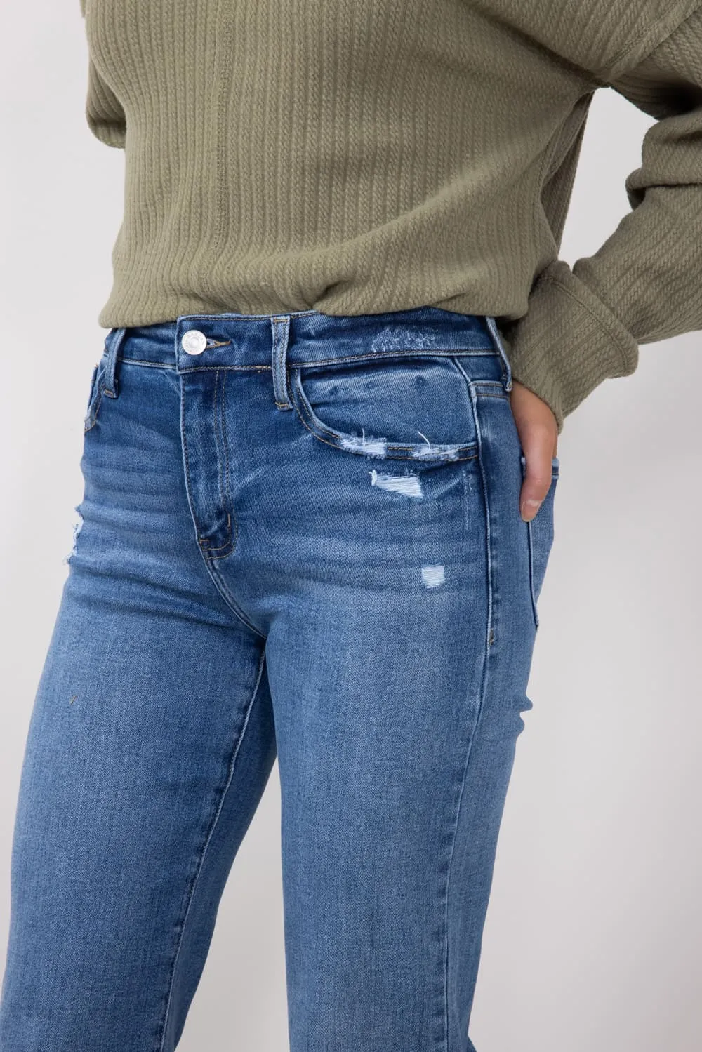 KanCan High Rise Dark Wash Clean Straight Jeans for Women | KC20072D