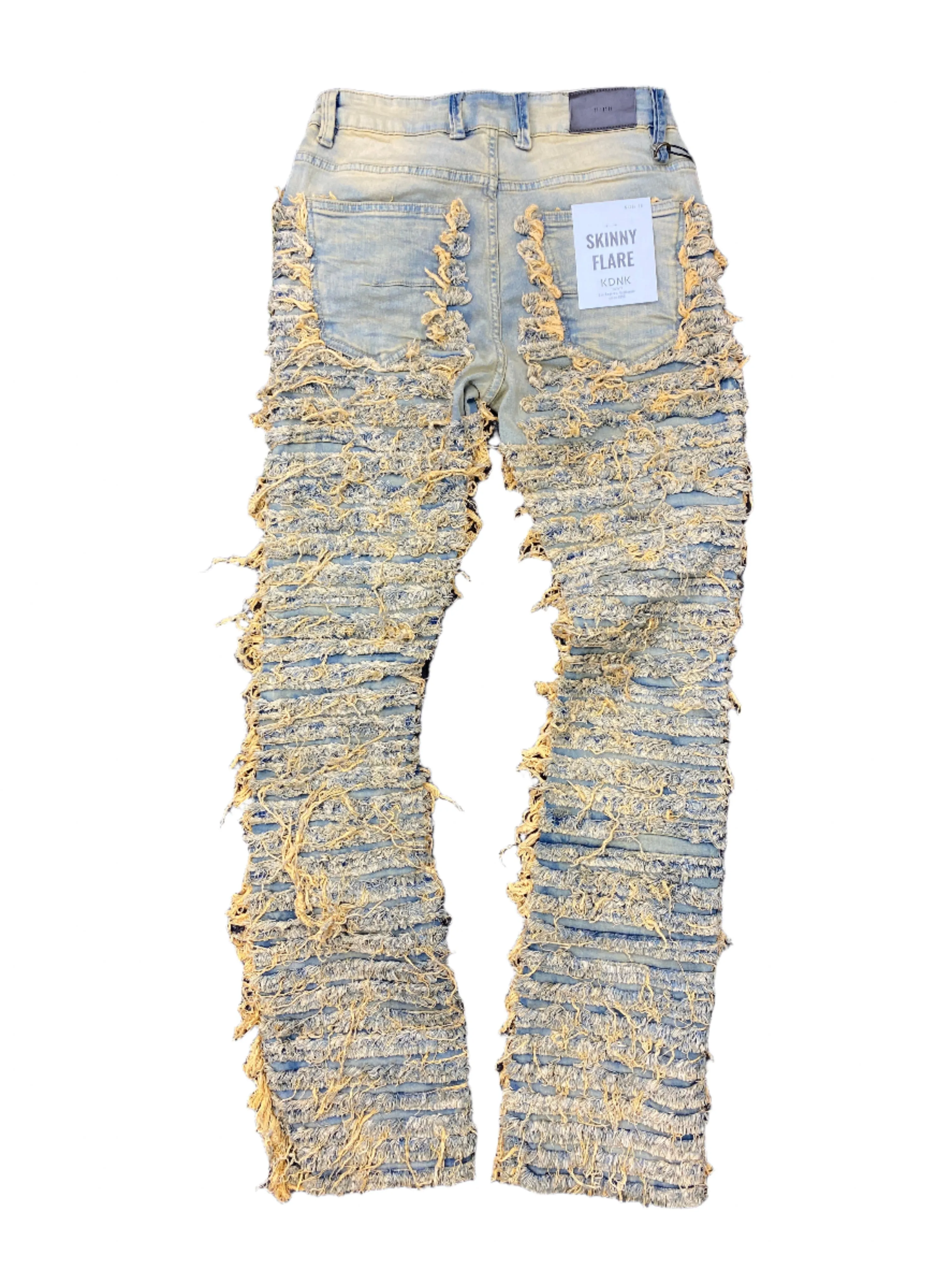 Kdnk Distressed Skinny Flare Jeans T.Blue