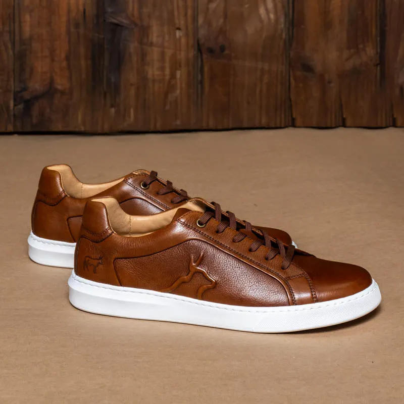 Kingsley Heath S Nguni Overlay Sneaker Tan/White