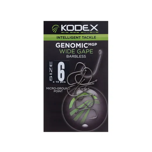 KODEX GenomicMGP Wide Gape Hooks - Barbless (10pc pkt)