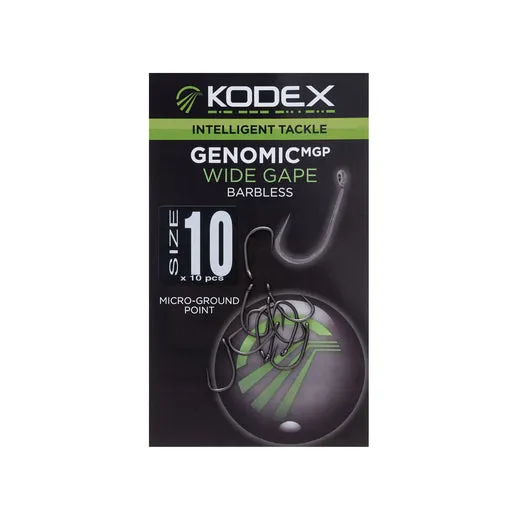 KODEX GenomicMGP Wide Gape Hooks - Barbless (10pc pkt)