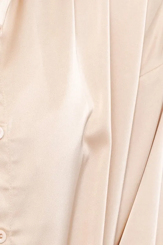 LE LIS Satin Oversized Shirt