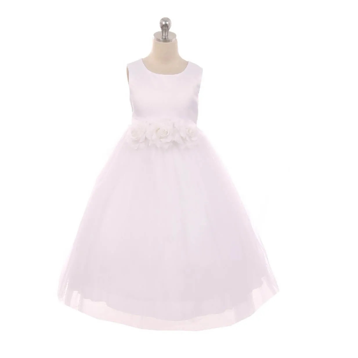 Leilani - Bridal Ivory or White - Royal Blue Flowers