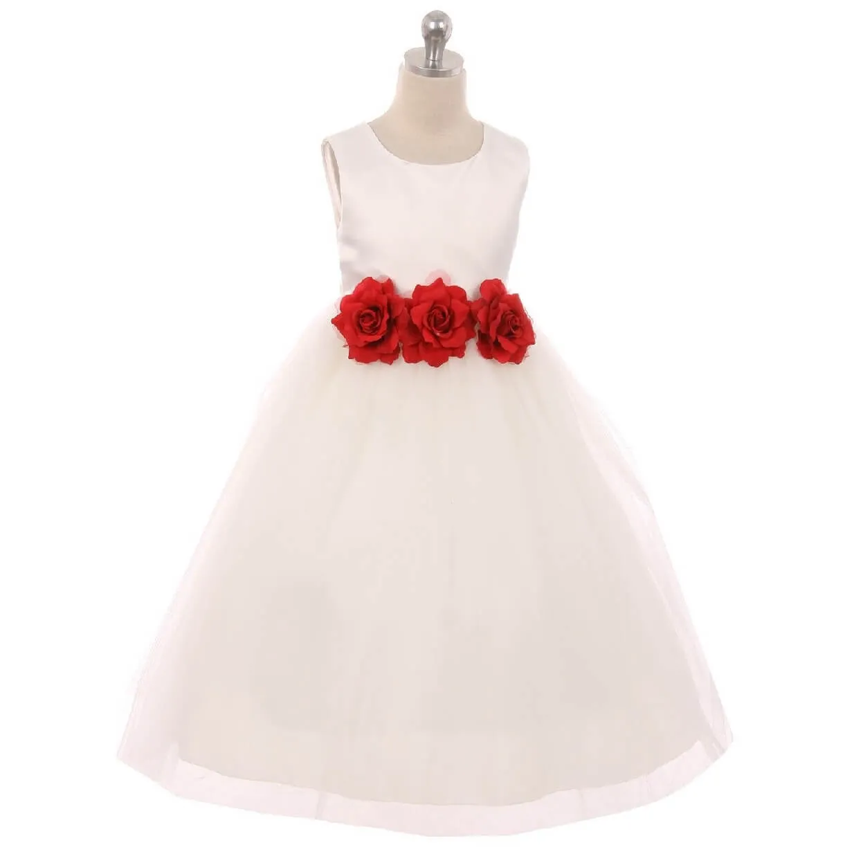 Leilani - Bridal Ivory or White - Royal Blue Flowers
