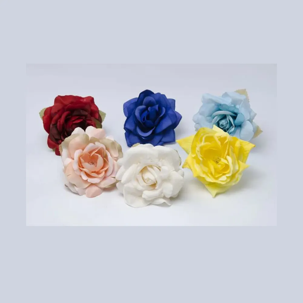 Leilani - Bridal Ivory or White - Royal Blue Flowers