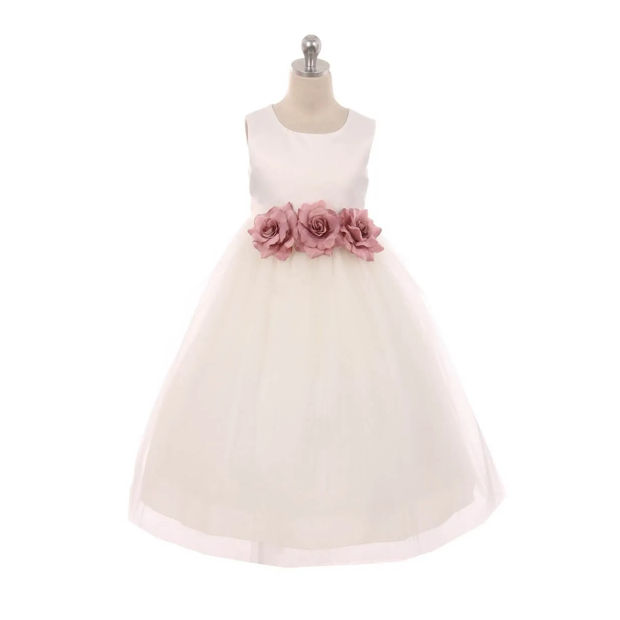 Leilani - Bridal Ivory or White - Royal Blue Flowers