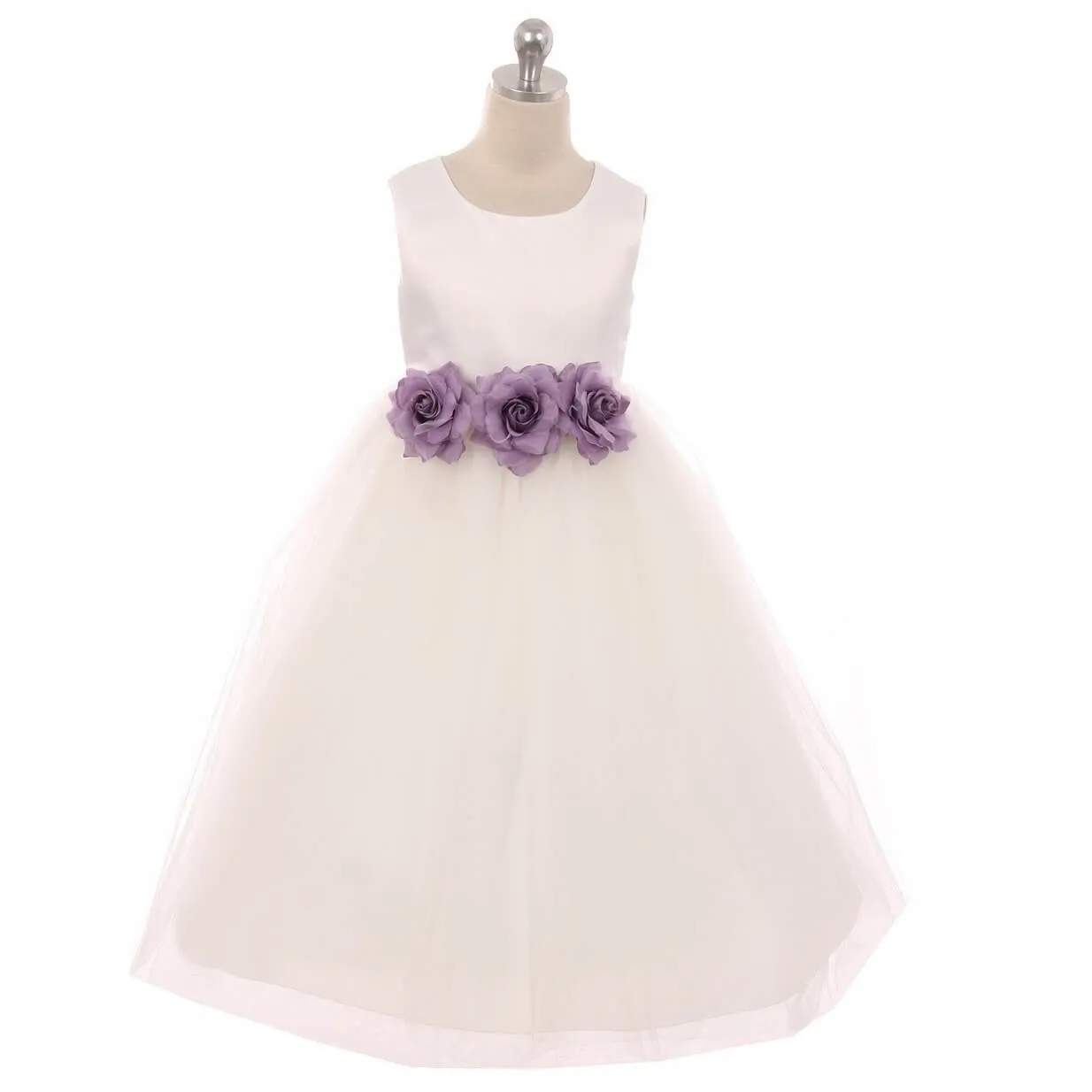 Leilani - Bridal Ivory or White - Royal Blue Flowers