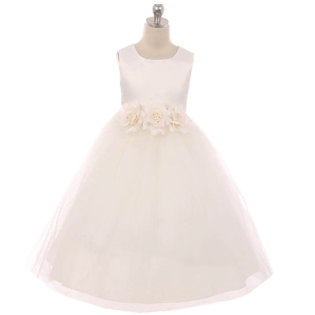 Leilani - Bridal Ivory or White - Royal Blue Flowers
