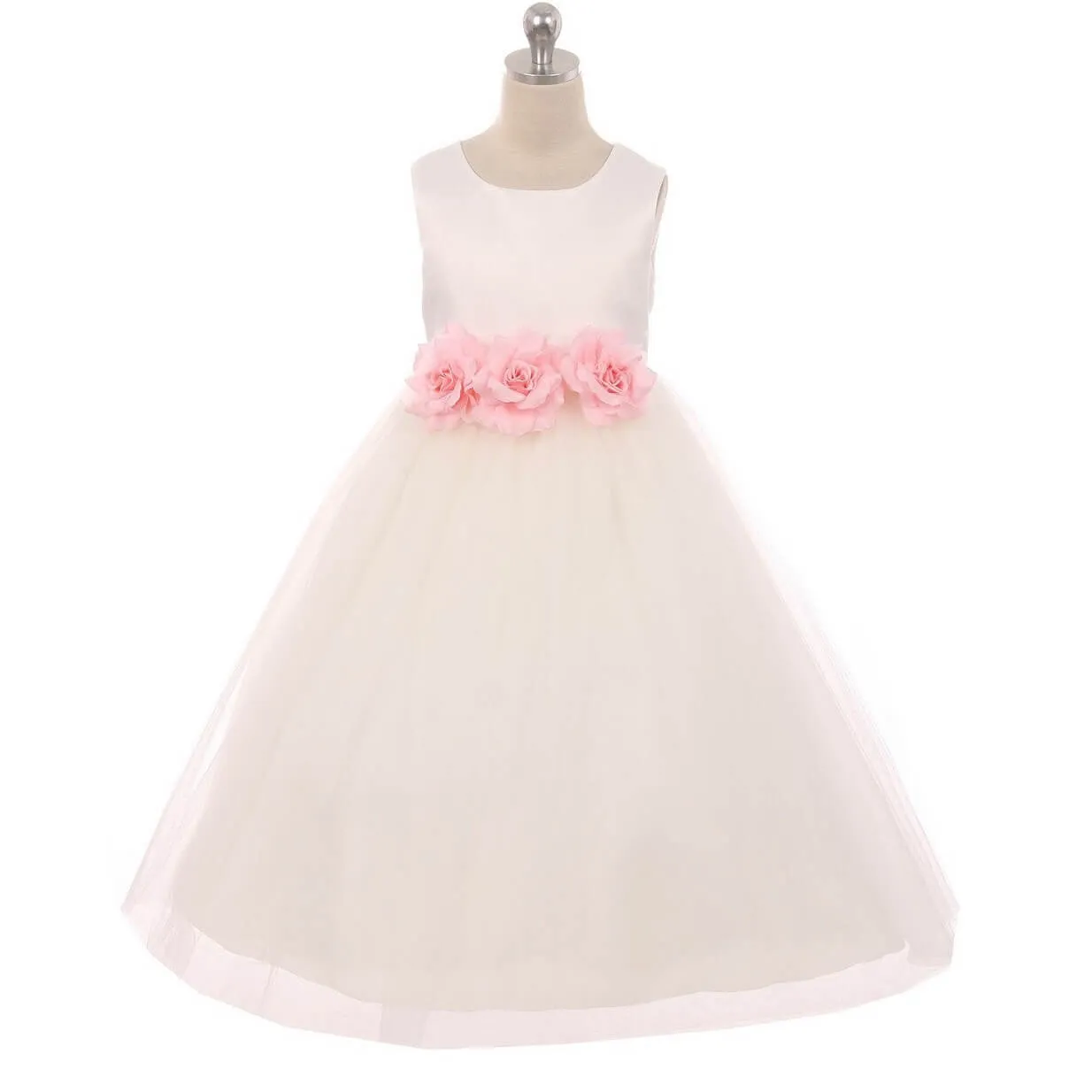 Leilani - Bridal Ivory or White - Royal Blue Flowers