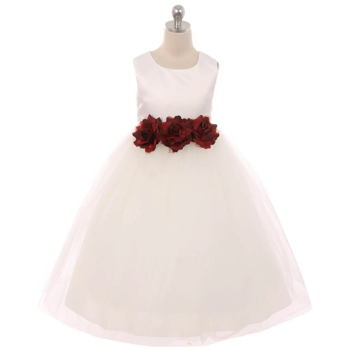 Leilani - Bridal Ivory or White - Royal Blue Flowers