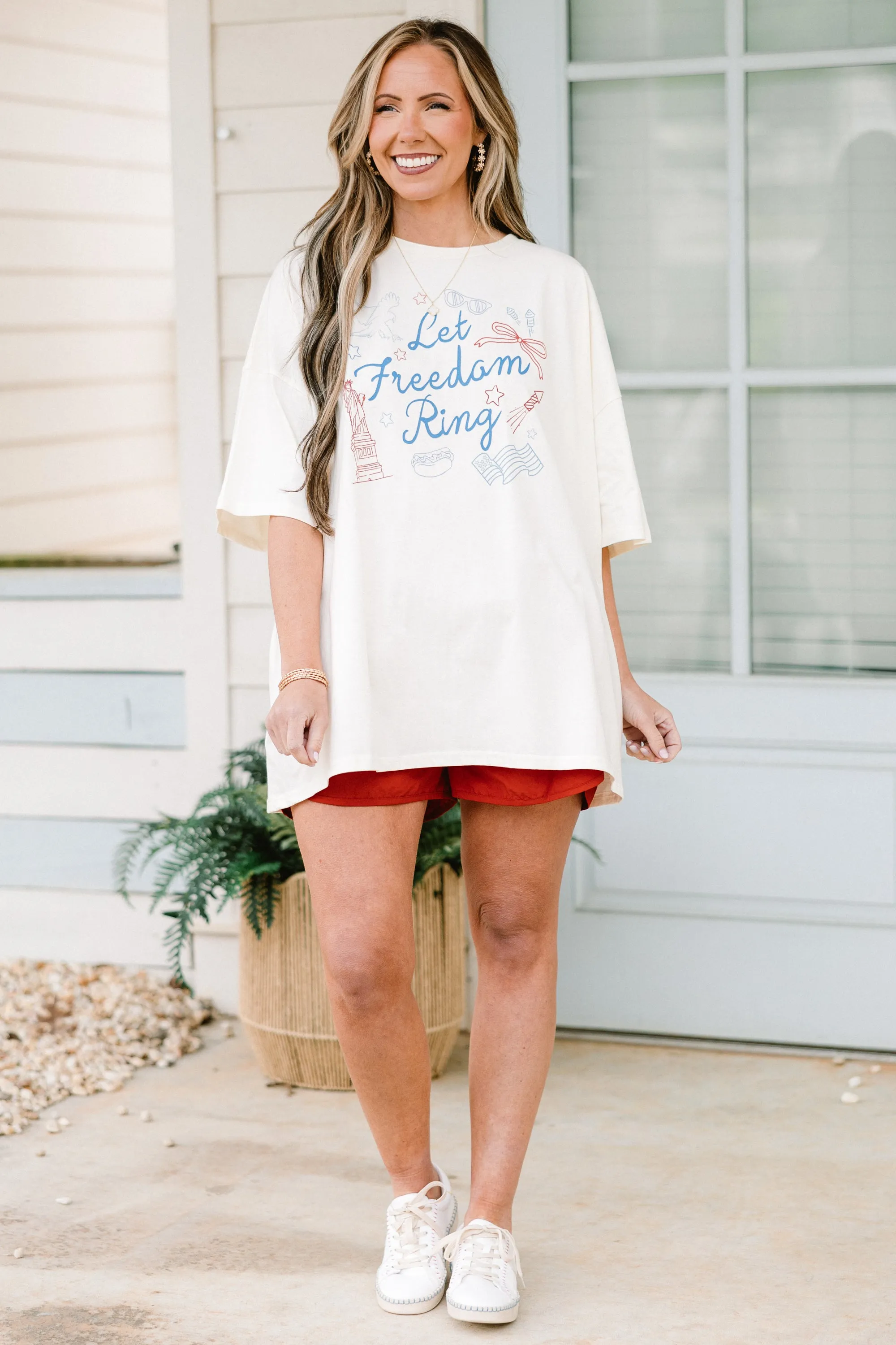 Let Freedom Ring Boyfriend Tee, Ivory