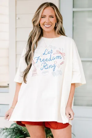 Let Freedom Ring Boyfriend Tee, Ivory