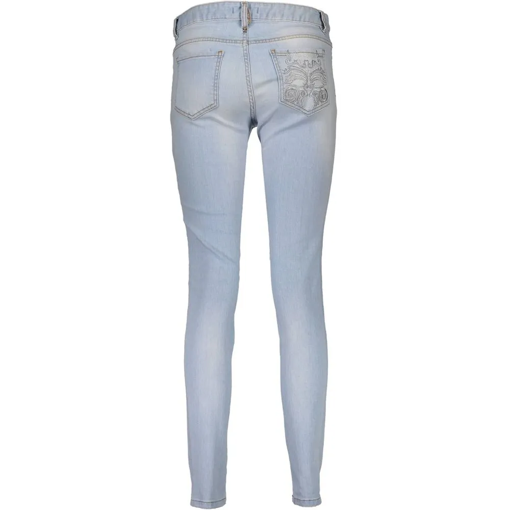 Light Blue Cotton Women Jeans