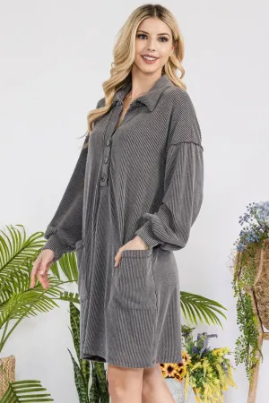 Long Sleeve Rib Dress