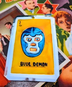 Luchador tin plaques