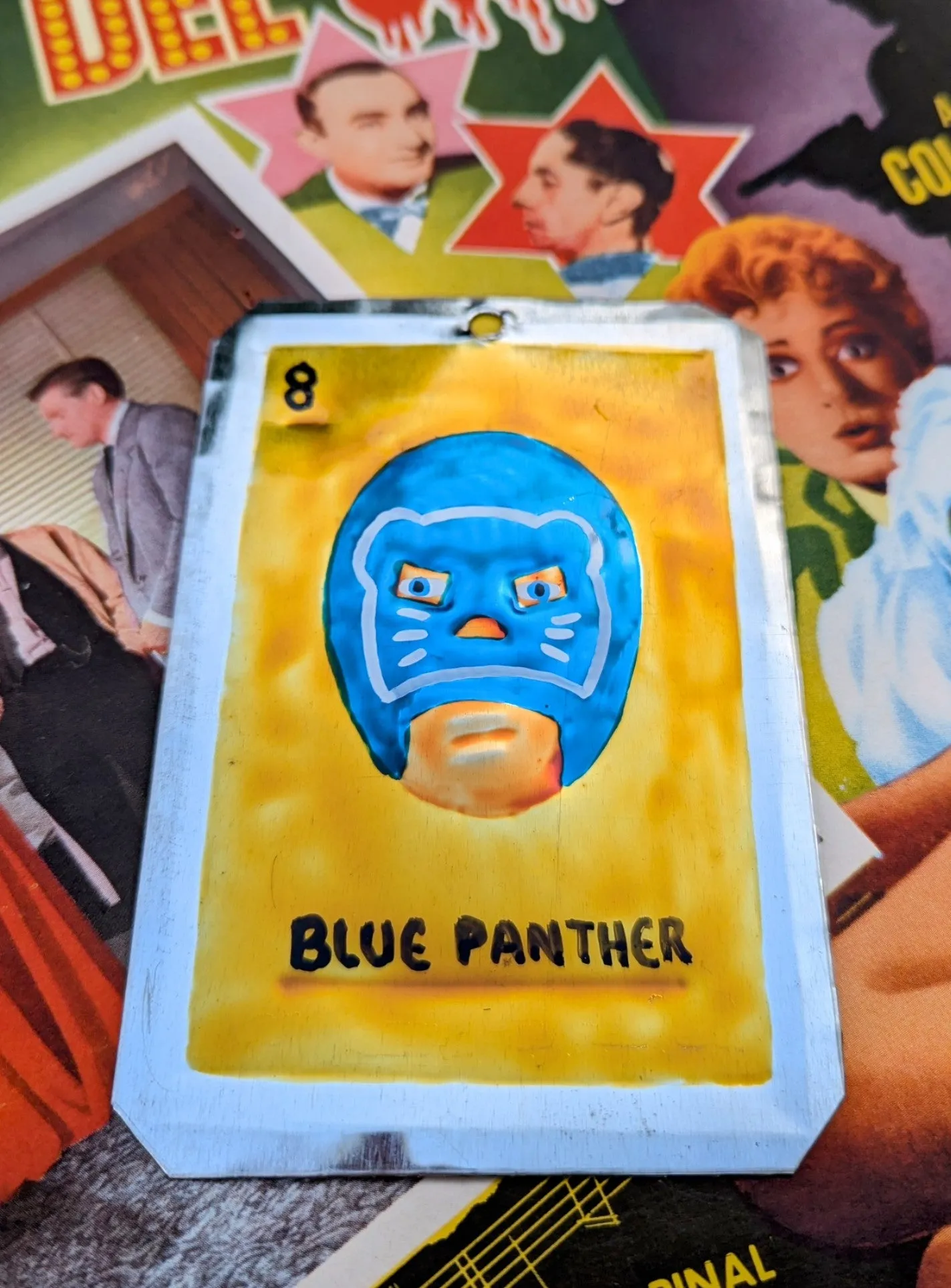 Luchador tin plaques