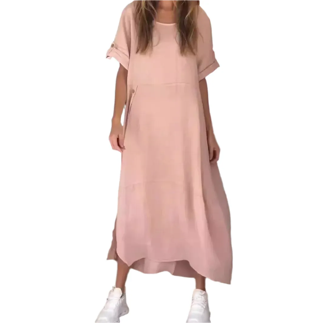 Lucia – Elegant Linen Midi Dress for Women