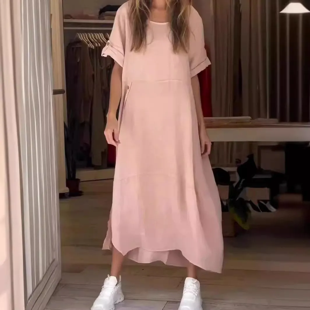 Lucia – Elegant Linen Midi Dress for Women