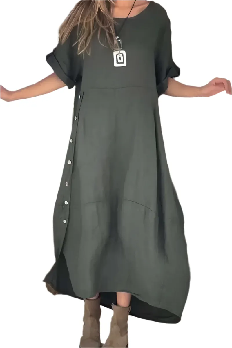 Lucia – Elegant Linen Midi Dress for Women