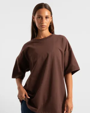 Luxe Oversized Tee - Chocolate