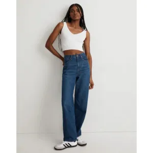 Madewell Baggy Straight DM283 Dark Blue Wash Jeans Size 29 High Rise Waist