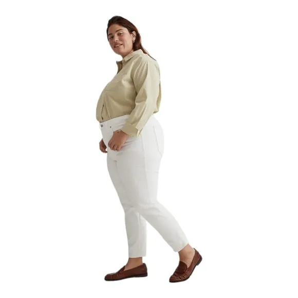 Madewell Stovepipe Jeans Plus Sz 20 Magic Pockets High Rise Stretch NWT White