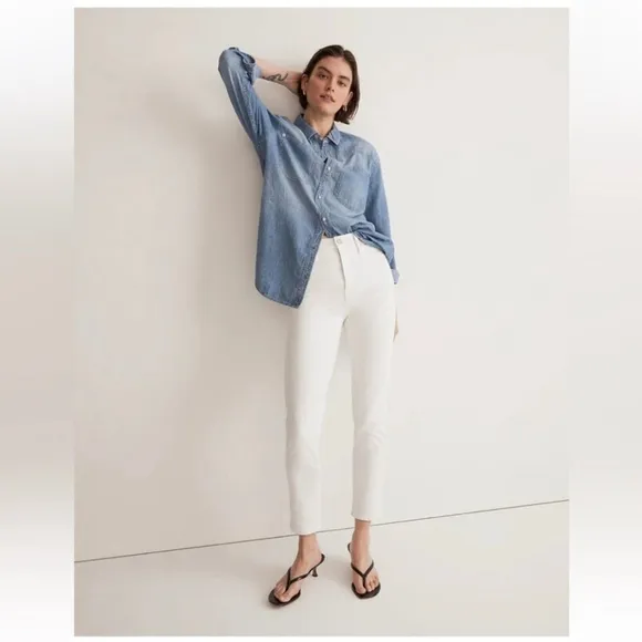Madewell Stovepipe Jeans Plus Sz 20 Magic Pockets High Rise Stretch NWT White