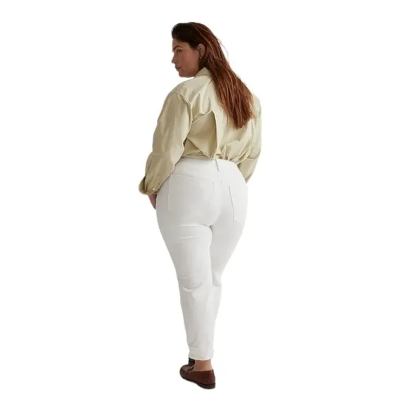 Madewell Stovepipe Jeans Plus Sz 20 Magic Pockets High Rise Stretch NWT White