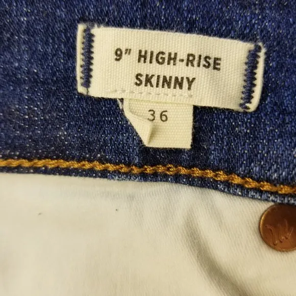 Madewell Woman's Size 36 x 29 9” High Rise Skinny