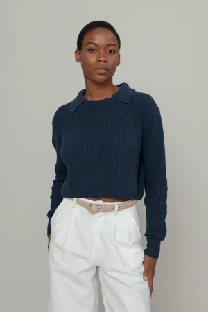 Maglia Cropped Donna Cotone Jeans Rigenerato Martina