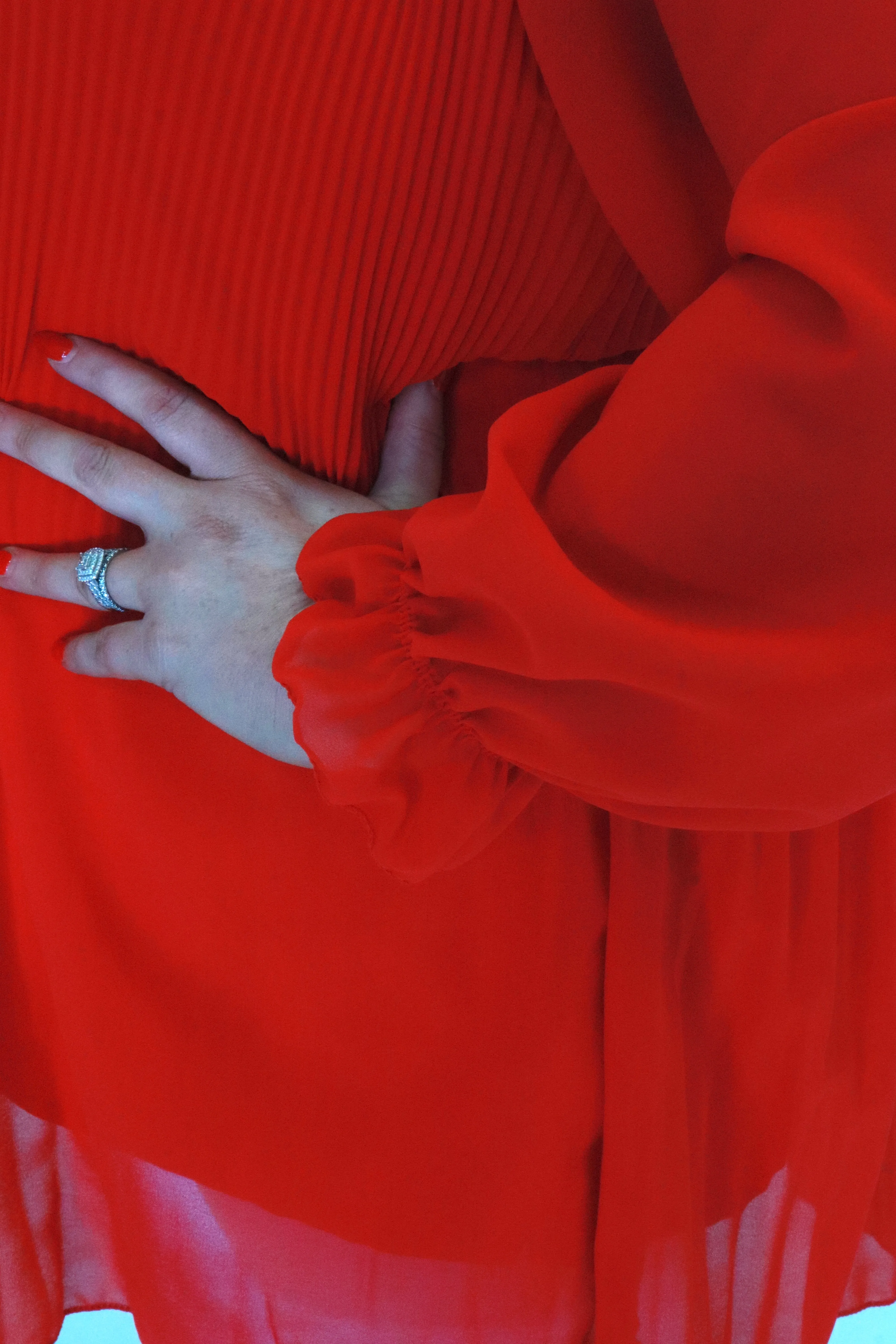 Maizie Pleated Blouse in Red