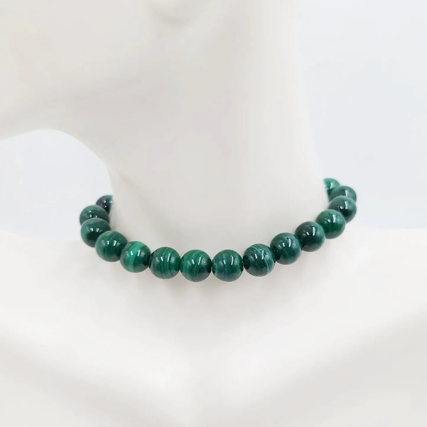 Malachite Bead Bracelet 8mm