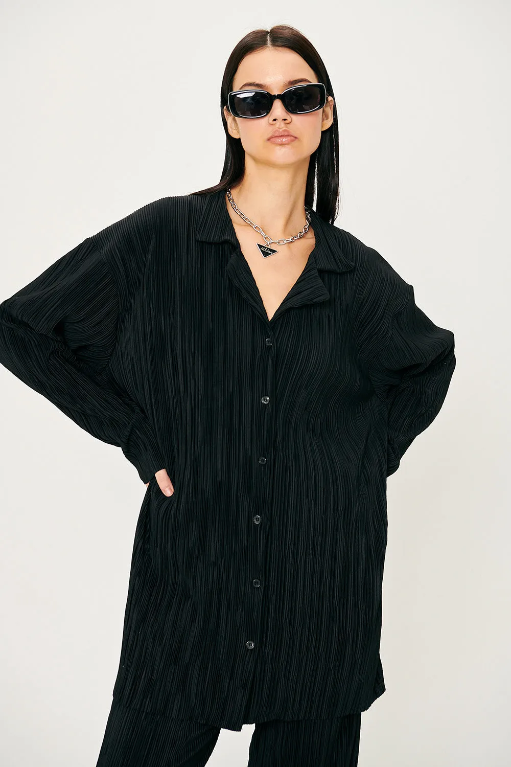 Maria Oversized Plisse Shirt