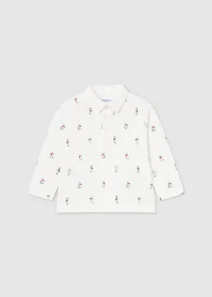 Mayoral Baby Boys Cream Printed Polo
