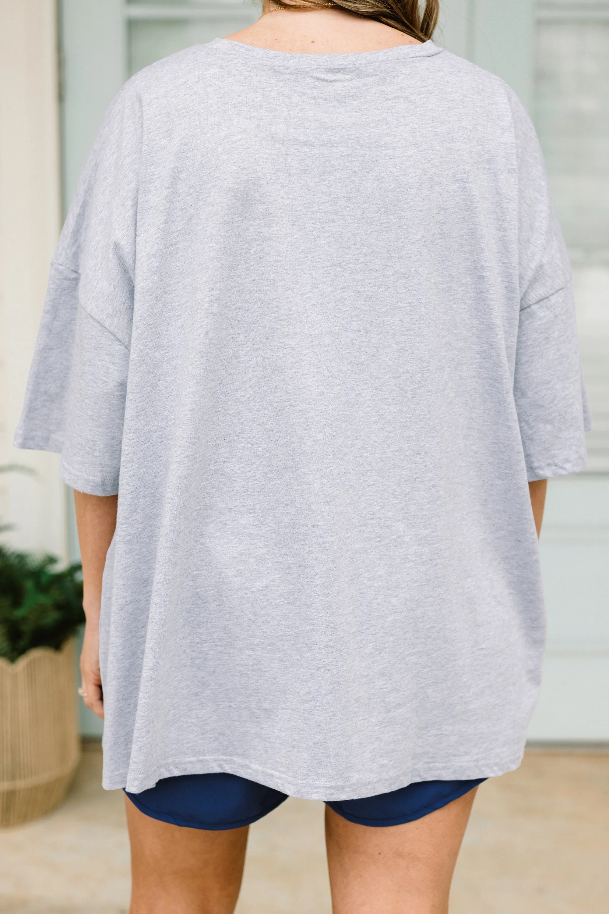 Meet Me in the Hamptons Boyfriend Tee, Heather Grey