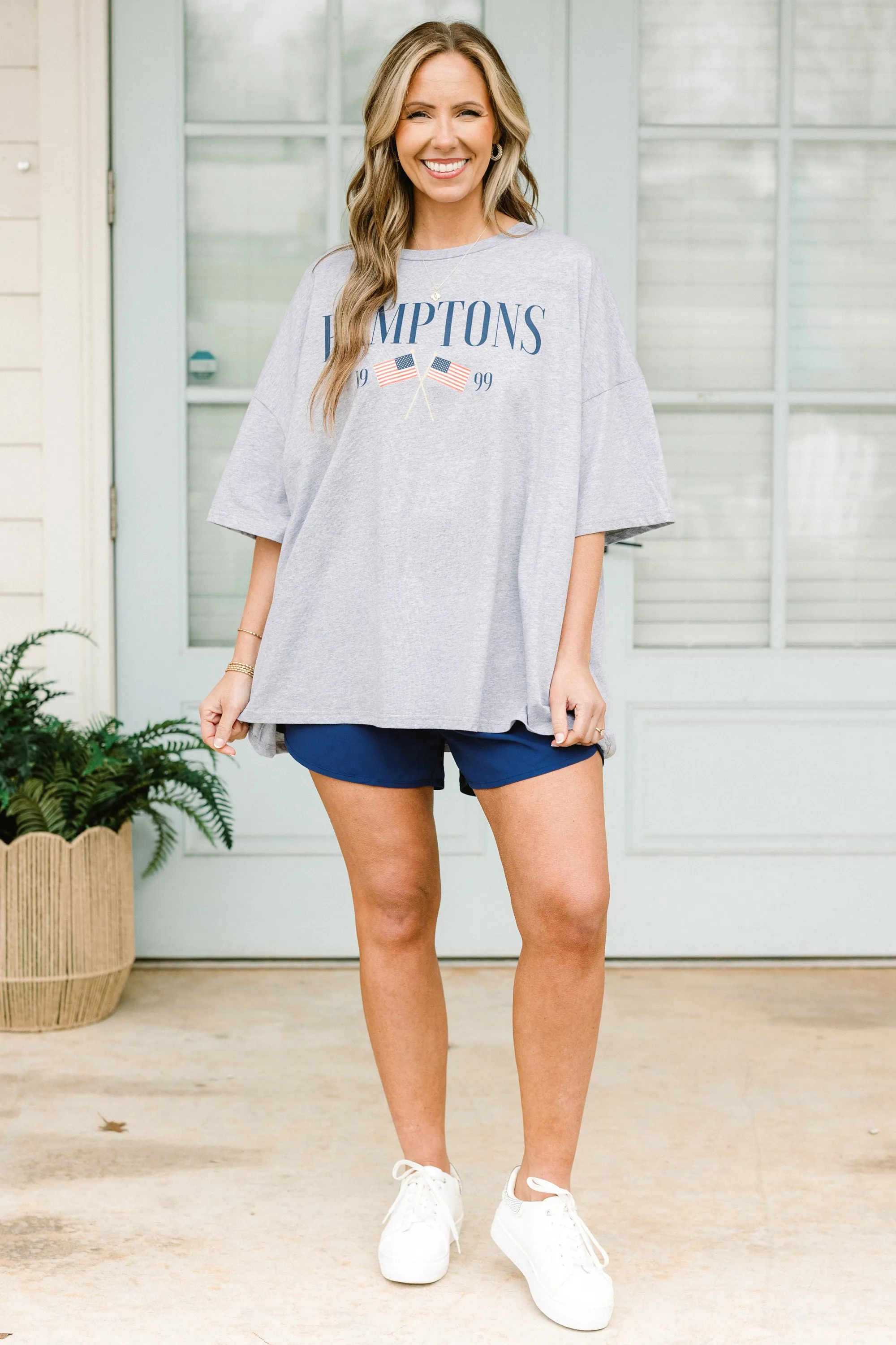 Meet Me in the Hamptons Boyfriend Tee, Heather Grey