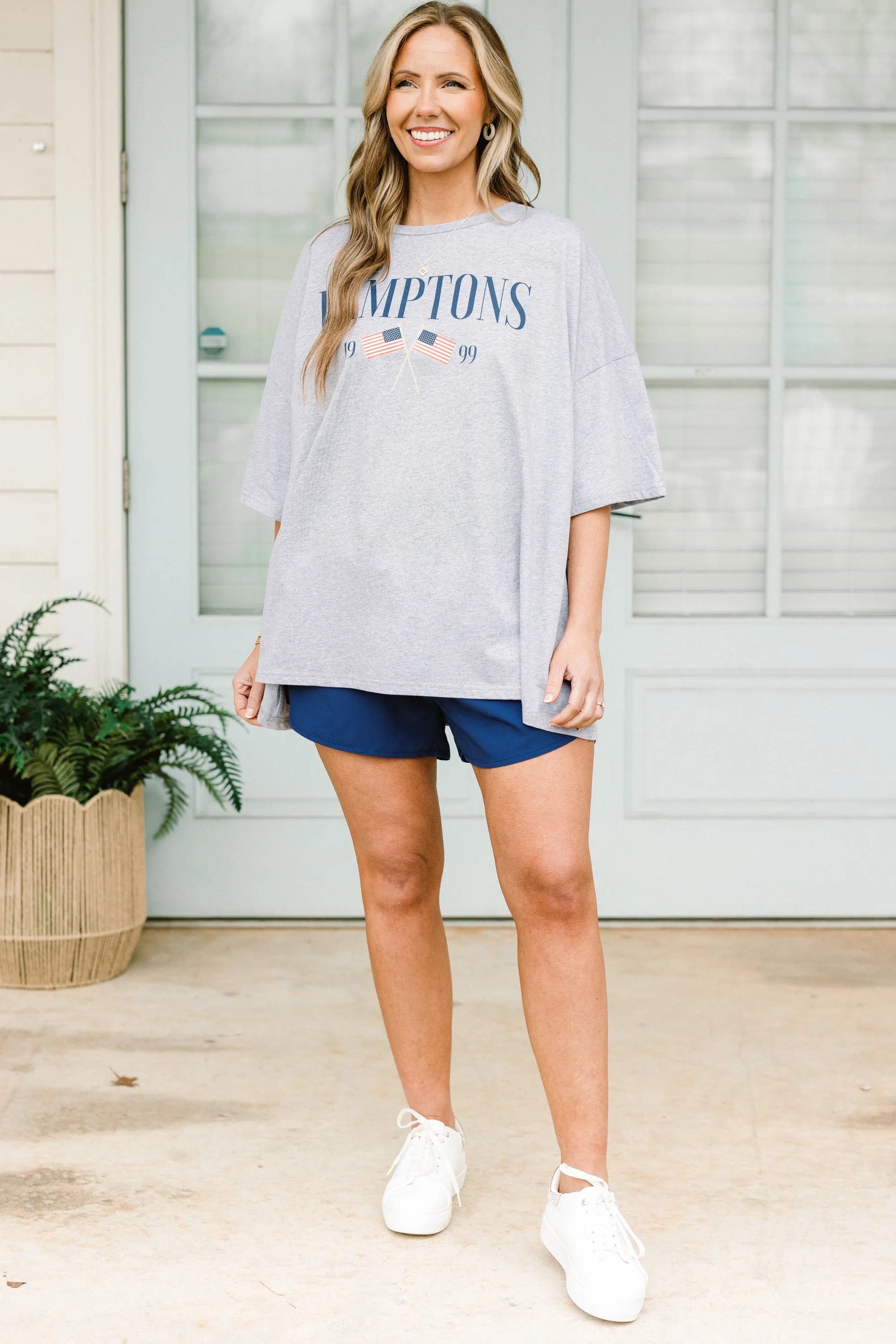 Meet Me in the Hamptons Boyfriend Tee, Heather Grey