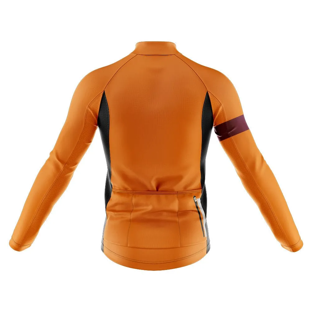 Mens Bezzie Orange Long Sleeve Cycling Jersey
