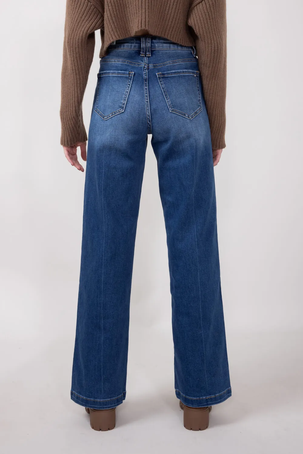 Mica High-Rise Wide Leg Jeans for Women in Dark Wash | MDP-W3202