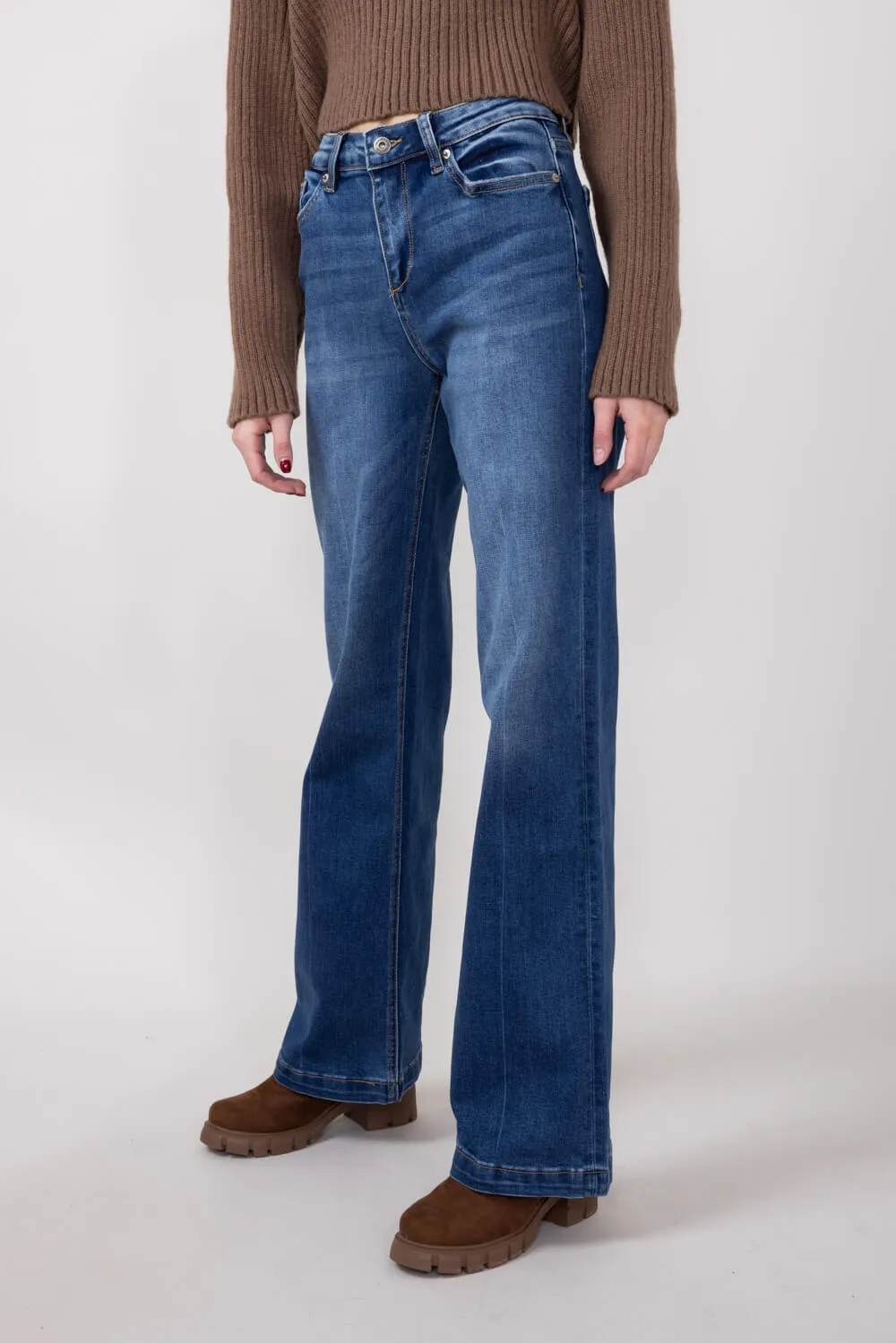 Mica High-Rise Wide Leg Jeans for Women in Dark Wash | MDP-W3202