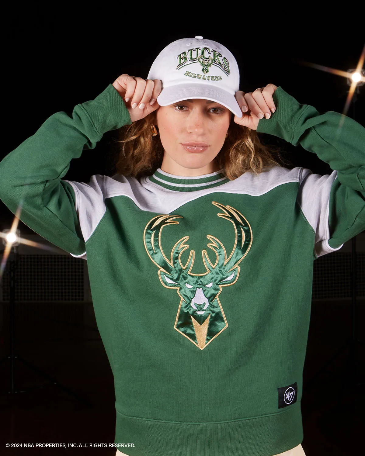 MILWAUKEE BUCKS SATIN LOCK BRYSON CREW MEN