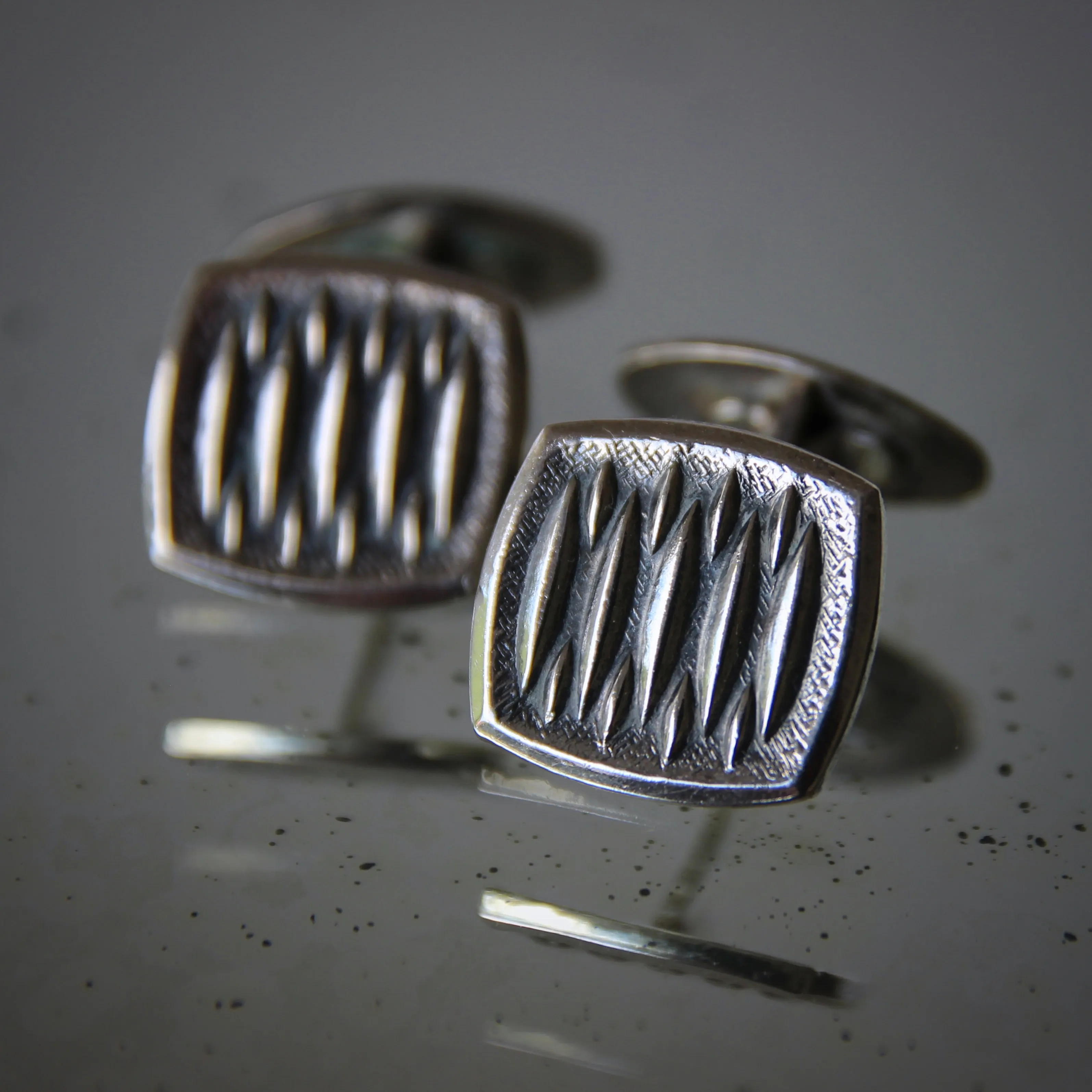 Modernist Soviet Silver Cufflinks