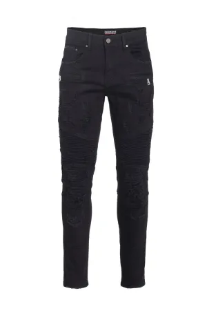 Moto Jeans in Distressed Black