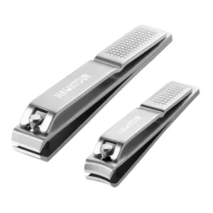 Nail Clippers Set, Ultra Sharp Sturdy Fingernail and Toenail Clipper Cutters with Visibly Tin Case by HAWATOUR