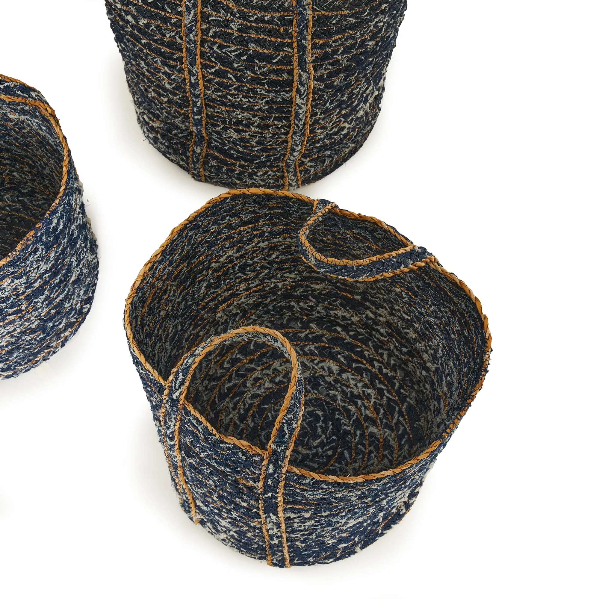 NAPA Home & Garden, DENIM ROUND BASKETS, SET OF 3,NDB413