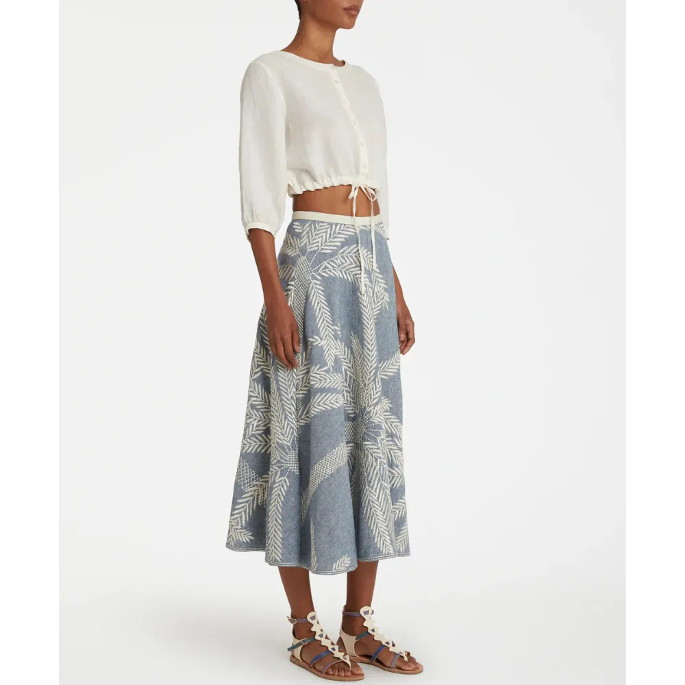 New Jinny Light Wind Linen Top in Ivory